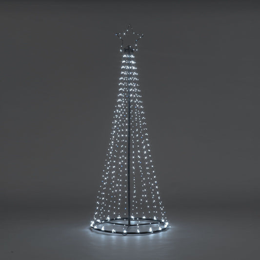 2.5m Easy Set Up Pre Lit Christmas Outdoor Maypole Tree 884 twinkling Cool White LED's