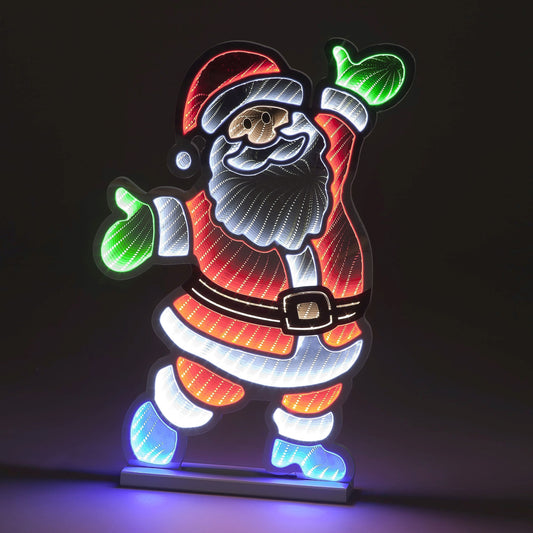 60cm Infinity Standing Light Up Santa Father Christmas Decoration