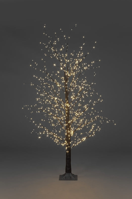 1.5m/5ft Black Micro Dot Christmas Twig Tree with 900 warm white static & 20% twinkling leds