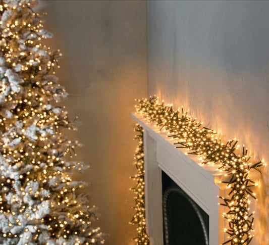 3000 Ultra-Bright Vintage Gold LED Outdoor Fairy String Twinkle Cluster Lights - 37.5m long - Outdoor or indoor use