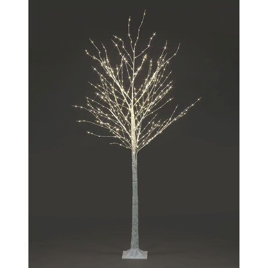 Christmas White Birch LED Twig Tree 150cm/5ft with 300 Warm White Static LEDs