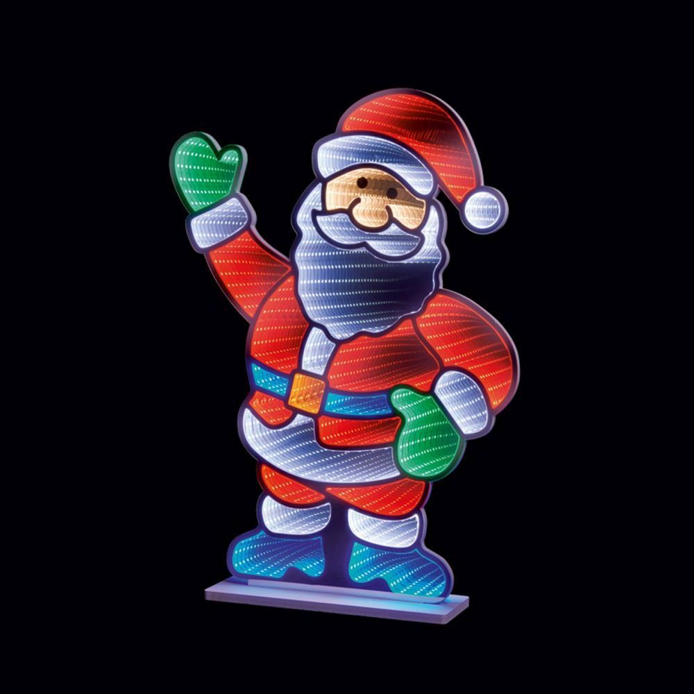 Christmas 59cm Infinity Standing Light Up Santa Father Decoration