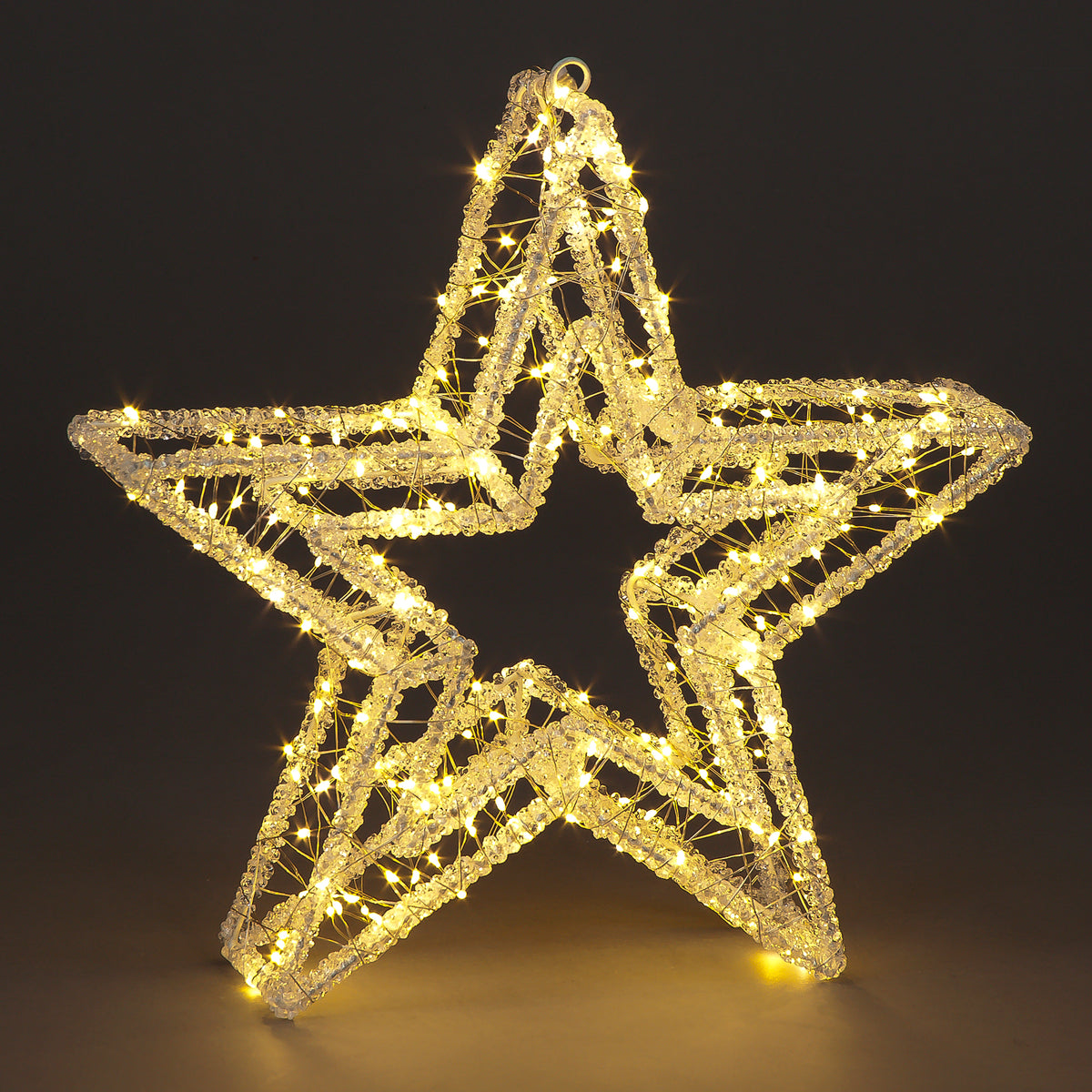 Acrylic Star – 240 Warm White LEDs with 10% Flash Effect (40cm)