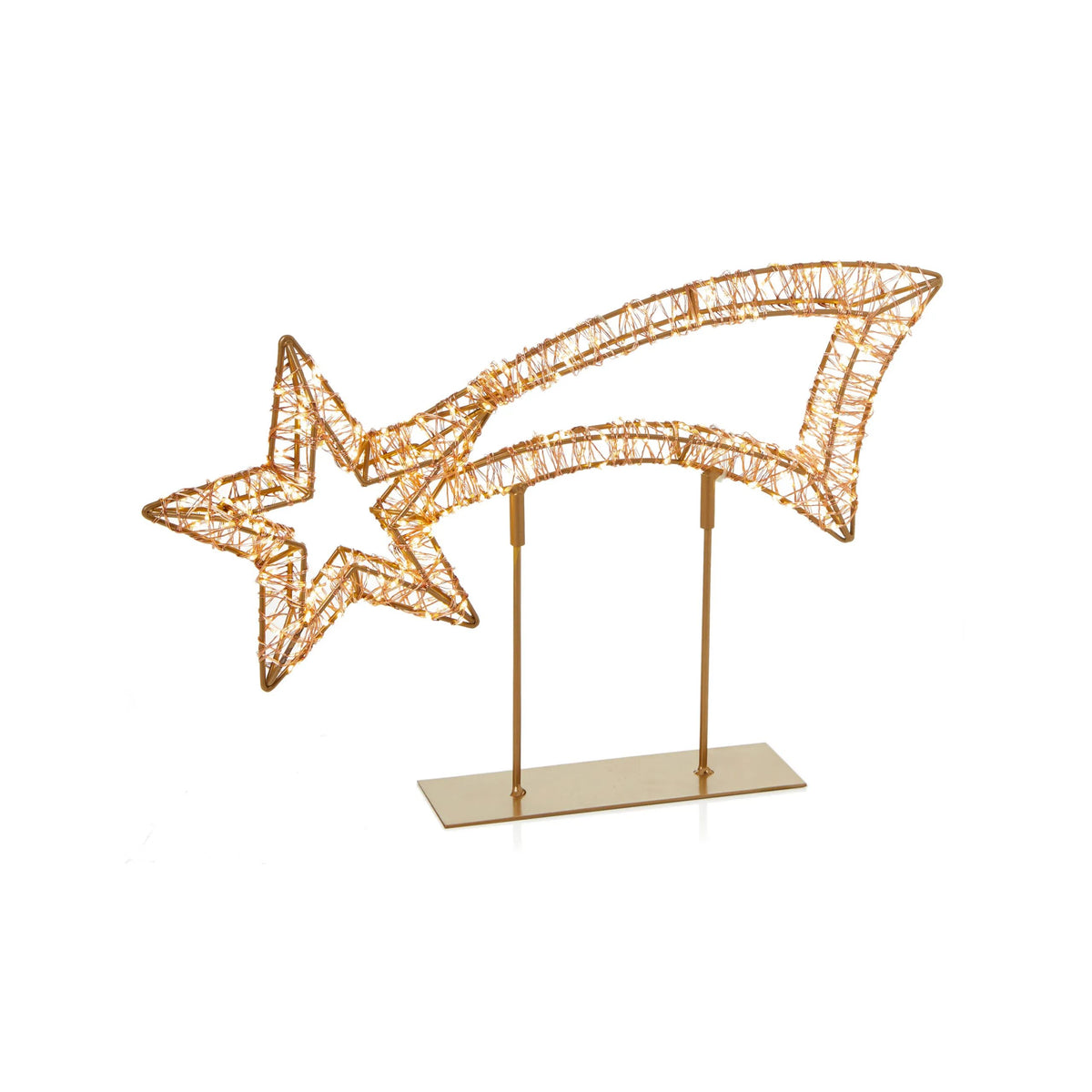 Rose Gold Shooting Star with Stand – Warm White LEDs - 45 cm