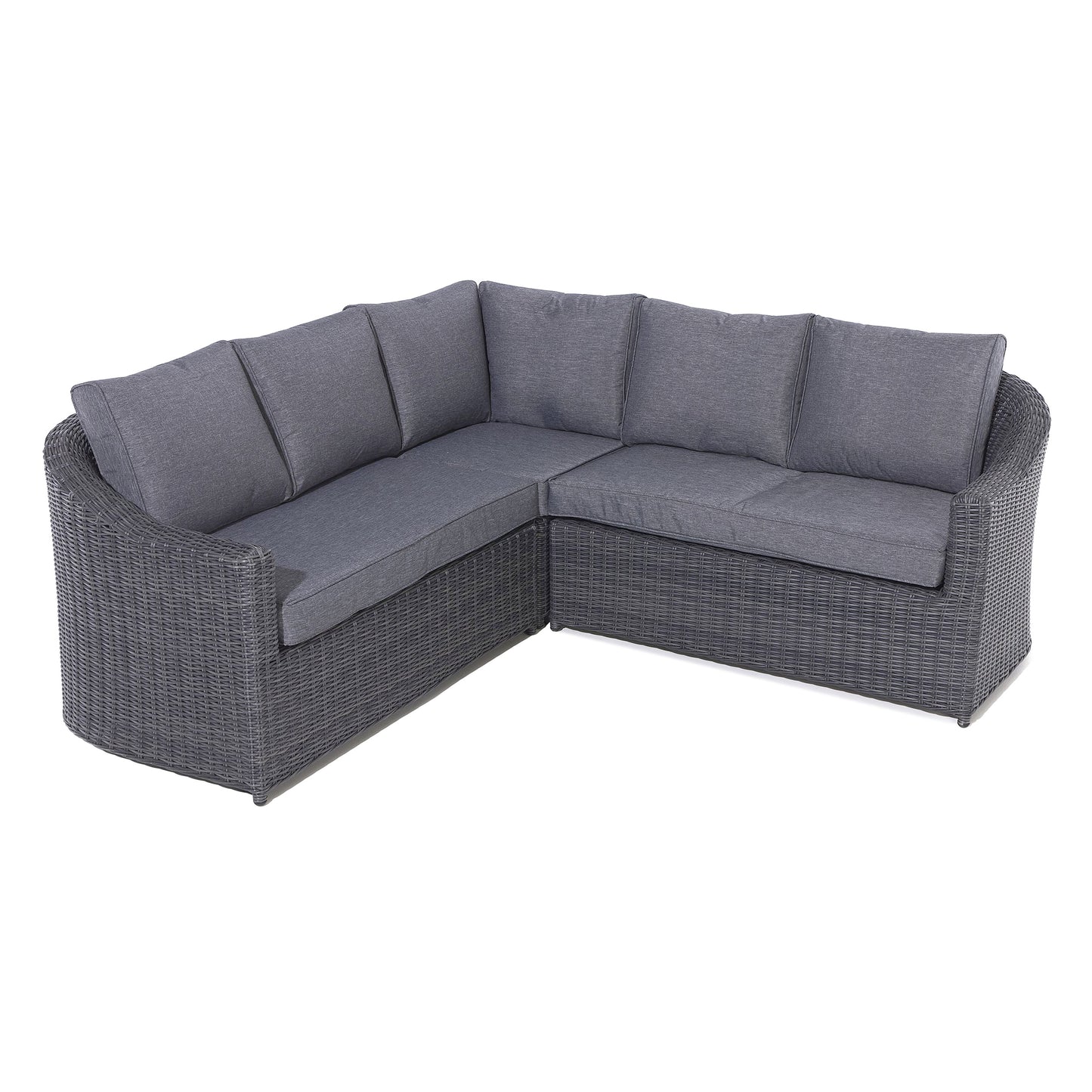 Foggia 5 Seater Lounge Corner Set - Half Round Rattan Effect Wicker Weave in Grey