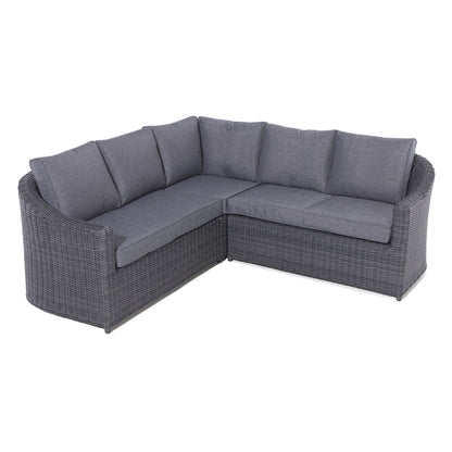 Foggia 5 Seater Lounge Corner Set - Half Round Rattan Effect Wicker Weave in Grey