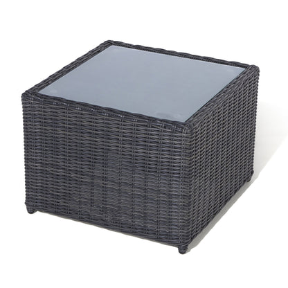 Foggia 5 Seater Lounge Corner Set - Half Round Rattan Effect Wicker Weave in Grey
