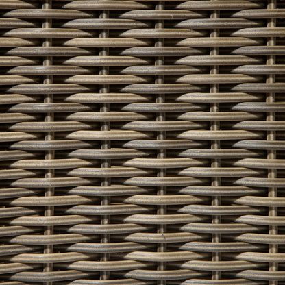 Foggia 4 Seater Sofa Set - Half Round Rattan Effect Wicker Weave in Light Brown