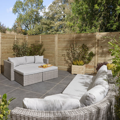 Parma 8 seater Lounge and Dining Set - Flat Rattan Effect Wicker Weave in Grey