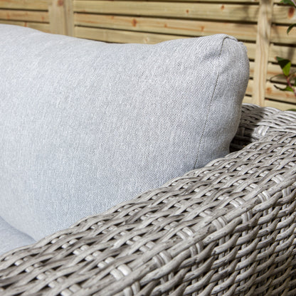 Parma 8 seater Lounge and Dining Set - Flat Rattan Effect Wicker Weave in Grey