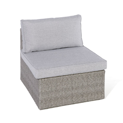 Parma 8 seater Lounge and Dining Set - Flat Rattan Effect Wicker Weave in Grey