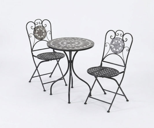Black Star 2 Seater Mosaic Bistro Set