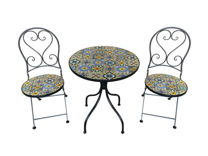 Majorelle 2 Seater Mosaic Bistro Set