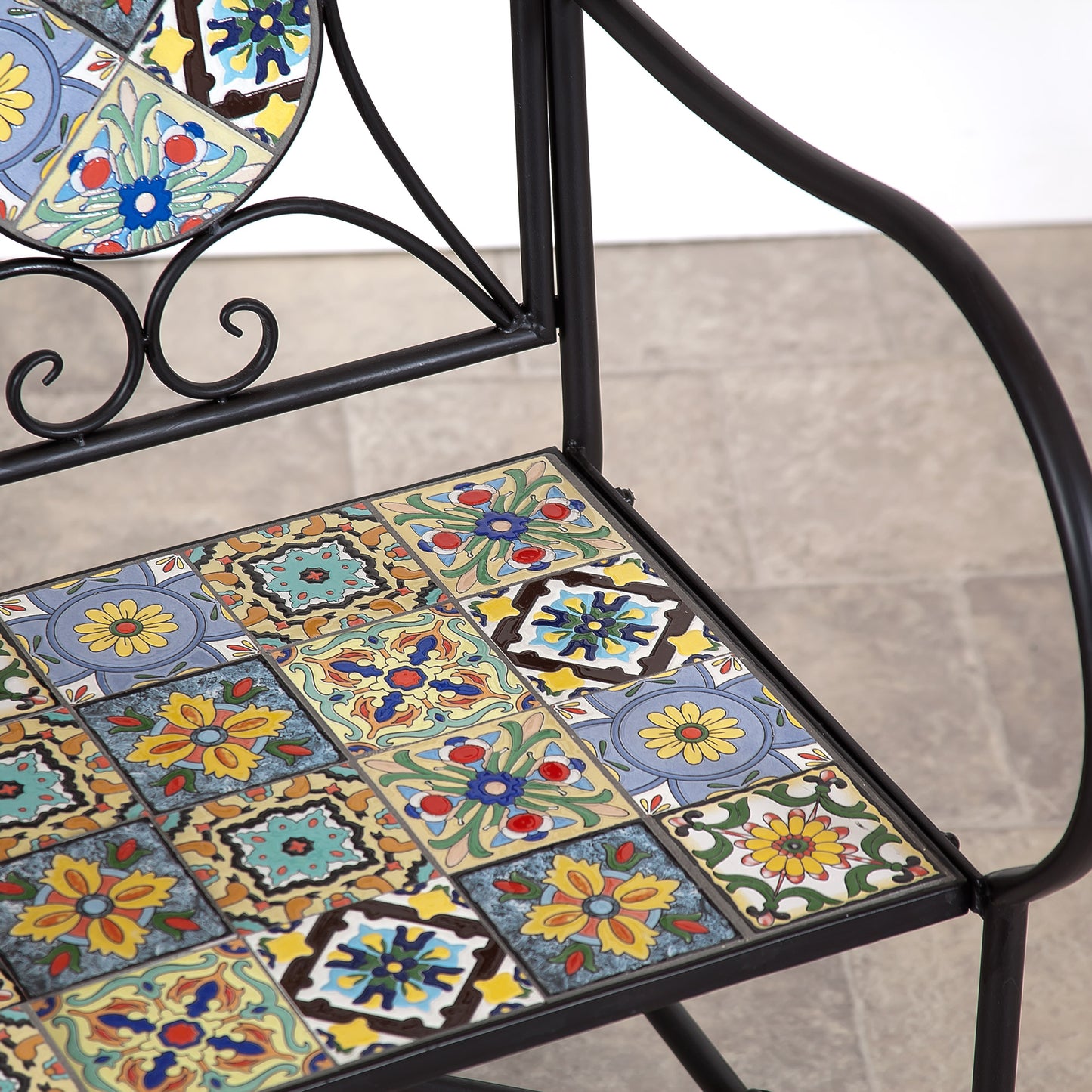 Majorelle 2 Seater Mosaic Garden Bench
