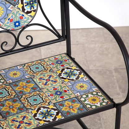 Majorelle 2 Seater Mosaic Garden Bench