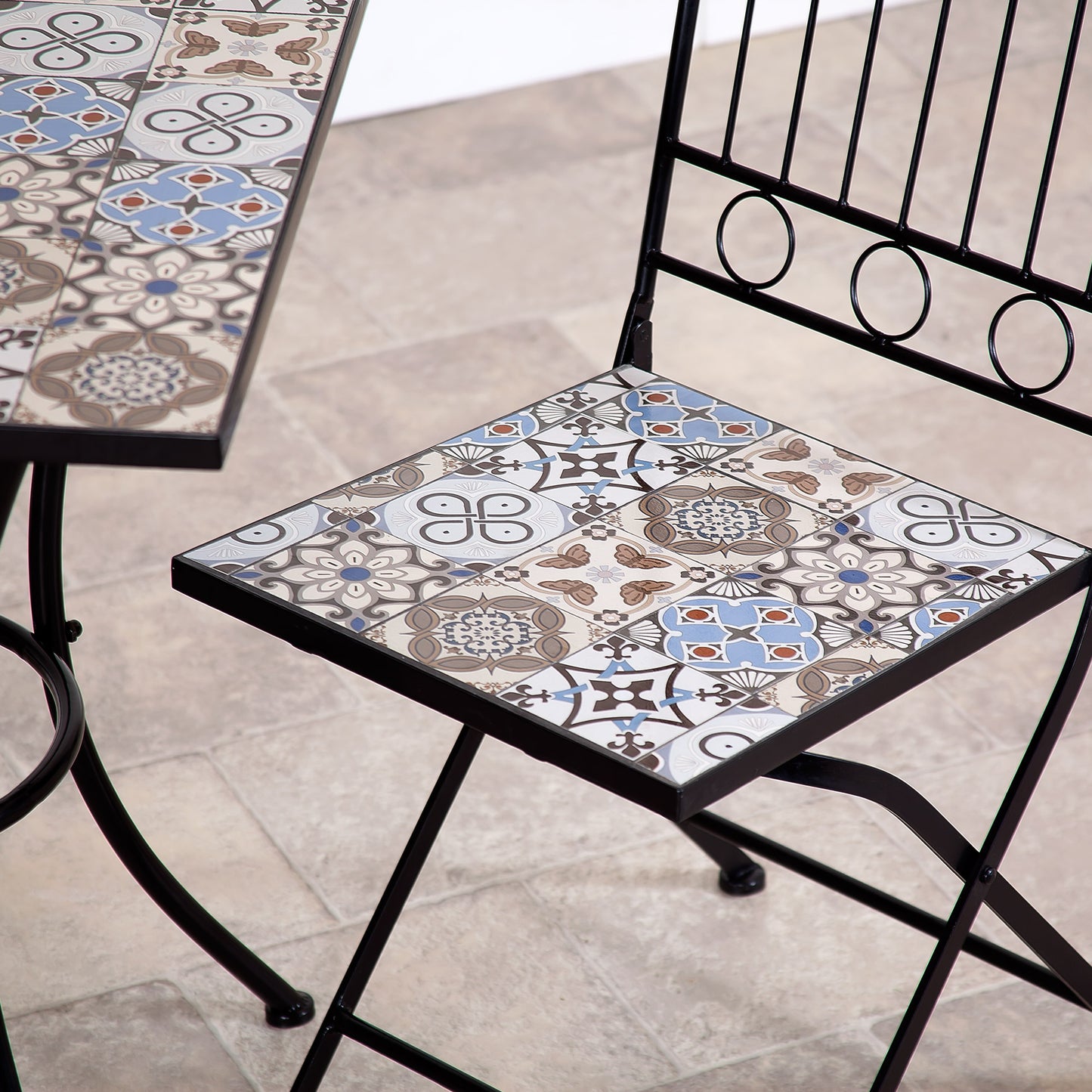 Alessandra 2 Seater Square Mosaic Bistro Set