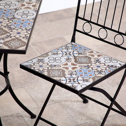 Alessandra 2 Seater Square Mosaic Bistro Set
