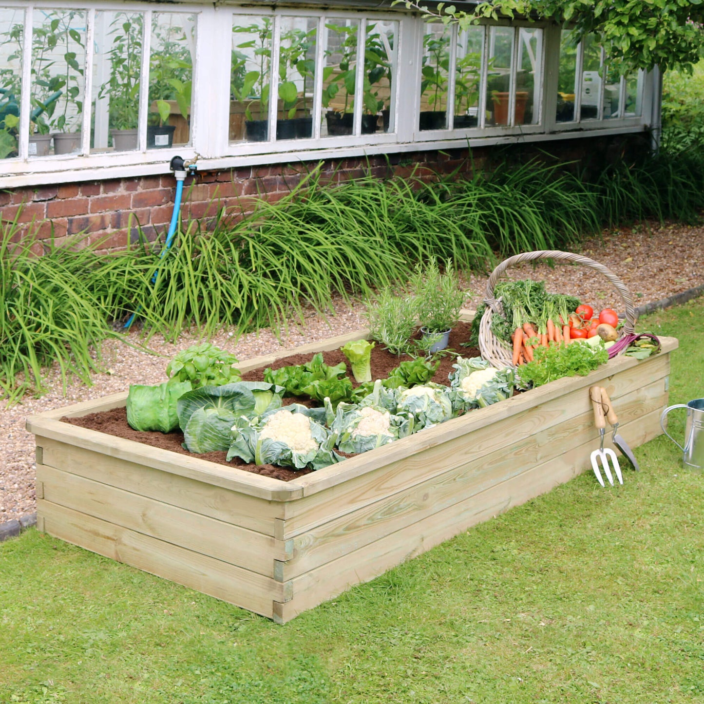 Sleeper Raised Bed 180x90x30cm for Flowers and Vegetables