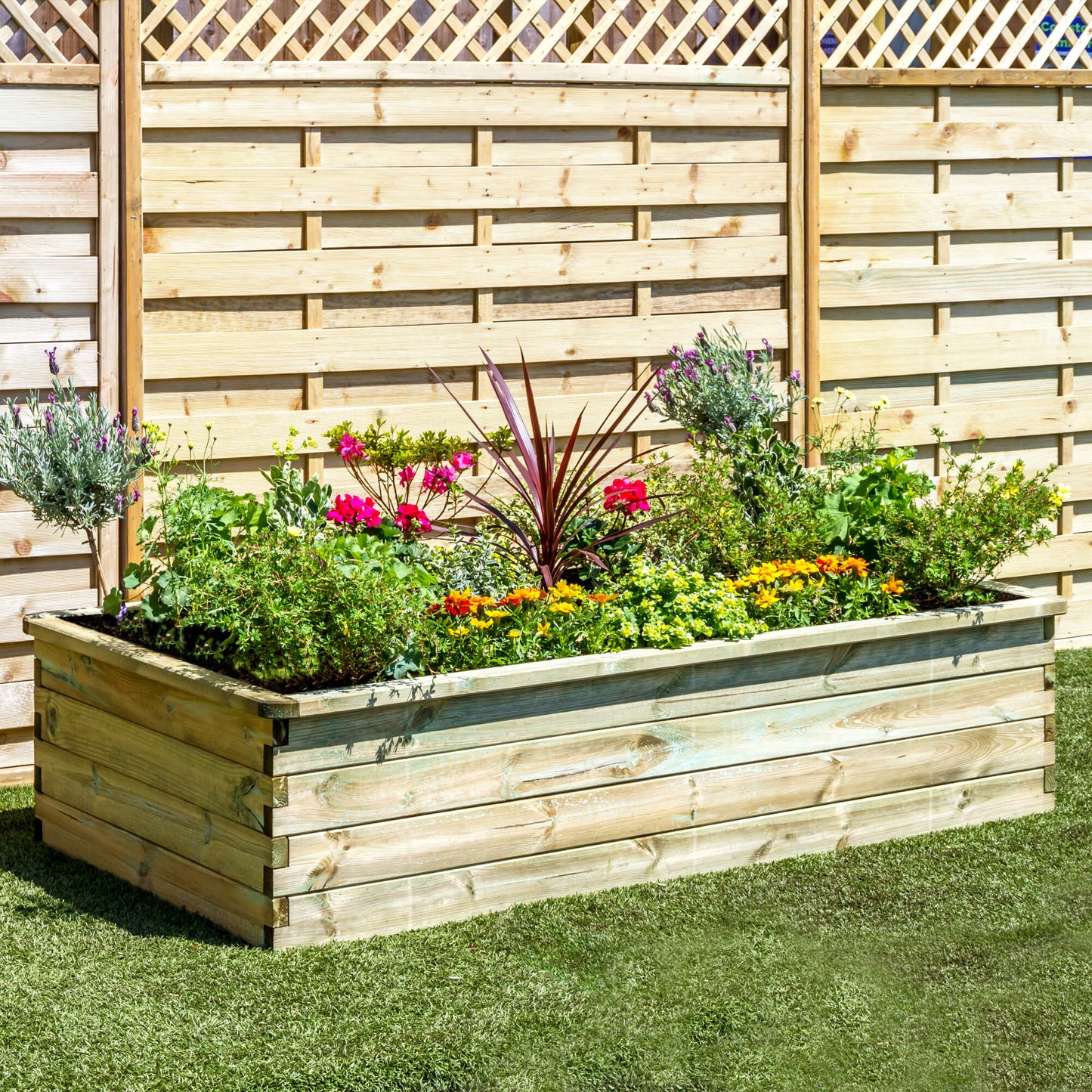 Sleeper Raised Bed 180x90x45cm for Flowers and Vegetables