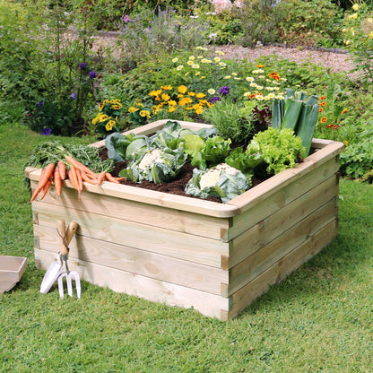 Sleeper Raised Bed 90x90x45cm for Flowers and Vegetables