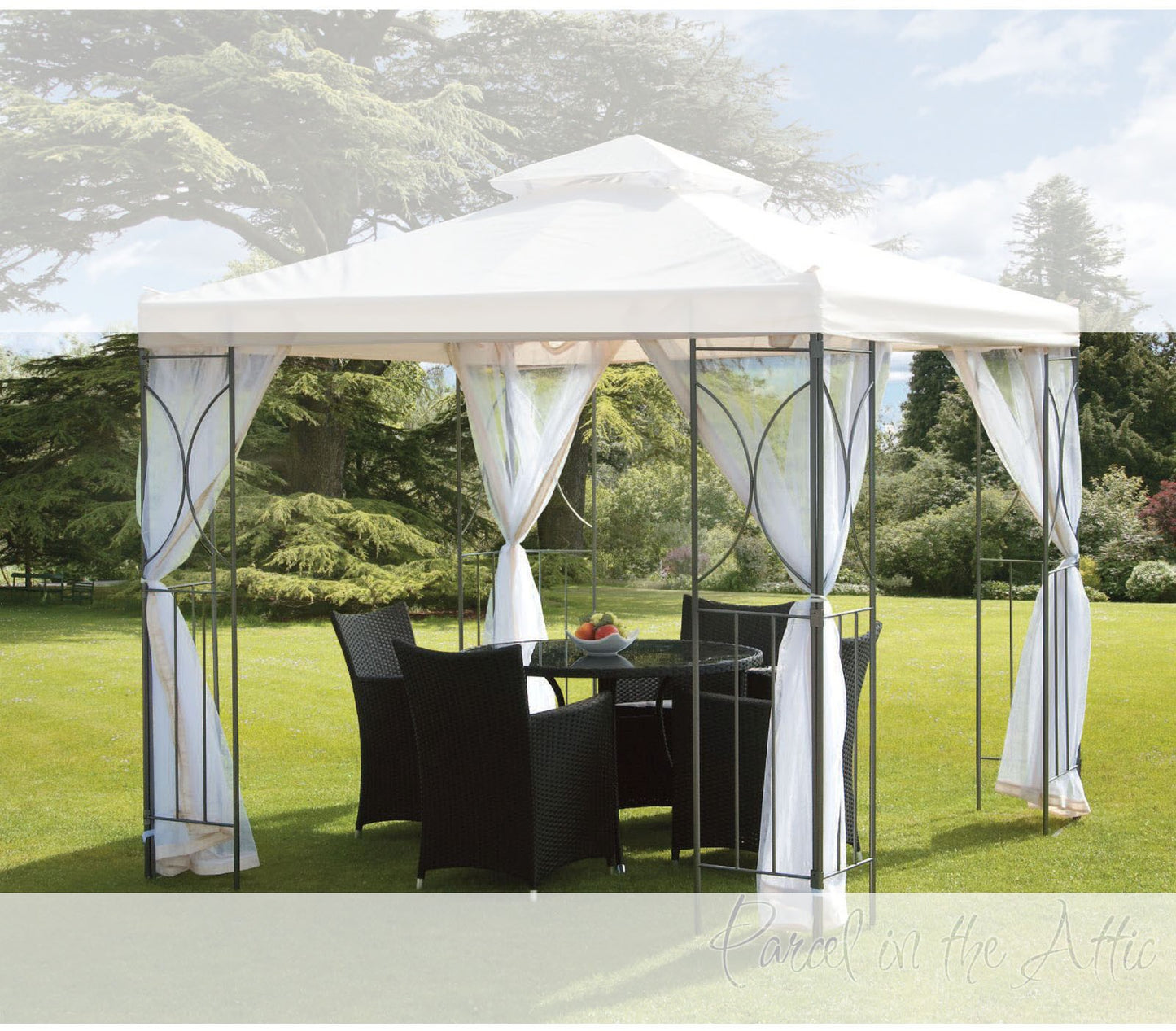 Cream Replacement Courtain Nets for Contemporary Garden Gazebo
