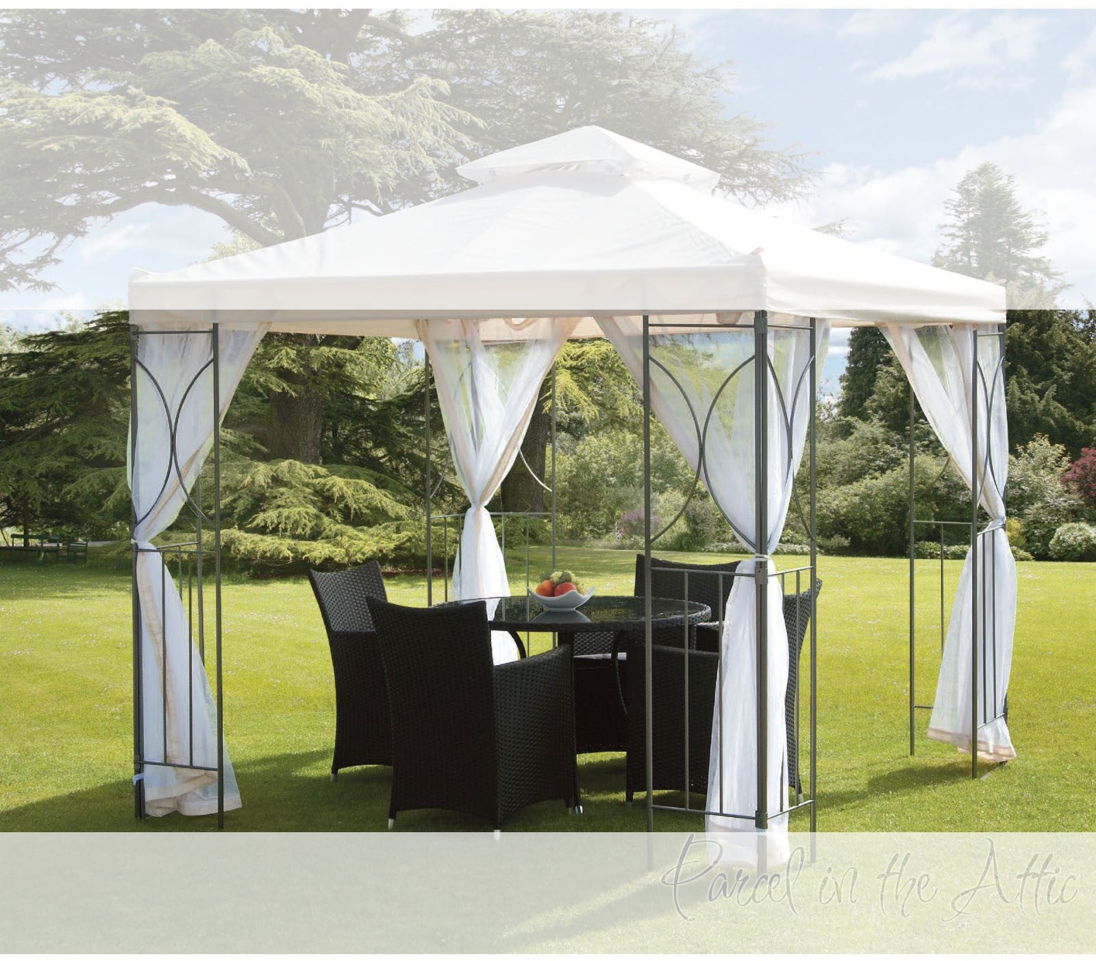 Cream Replacement Courtain Nets for Contemporary Garden Gazebo