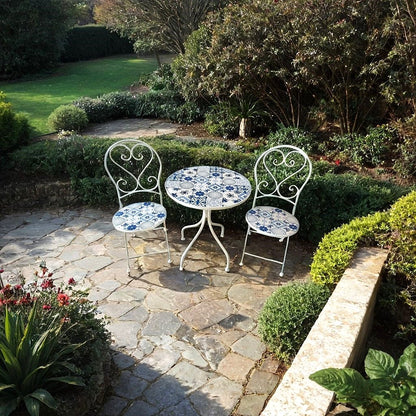 Thira 2 Seat Mosaic Bistro Set - Table & 2 Folding Chairs