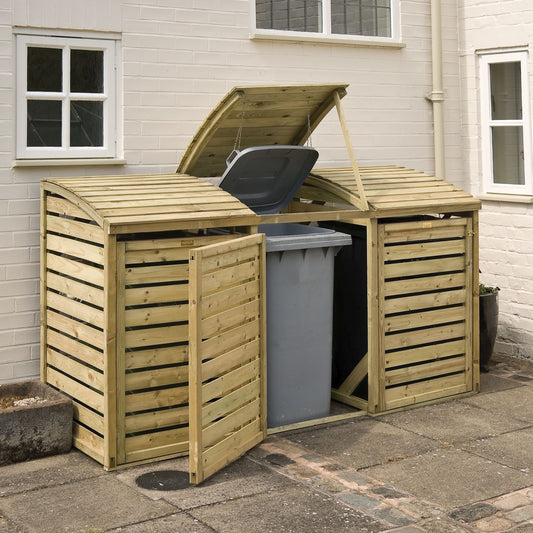 Triple Bin Storage - Solid pressure treated Wood