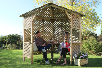 Bilbao Corner Garden Arbour Seat with Coffee Table