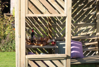 Bilbao Corner Garden Arbour Seat with Coffee Table