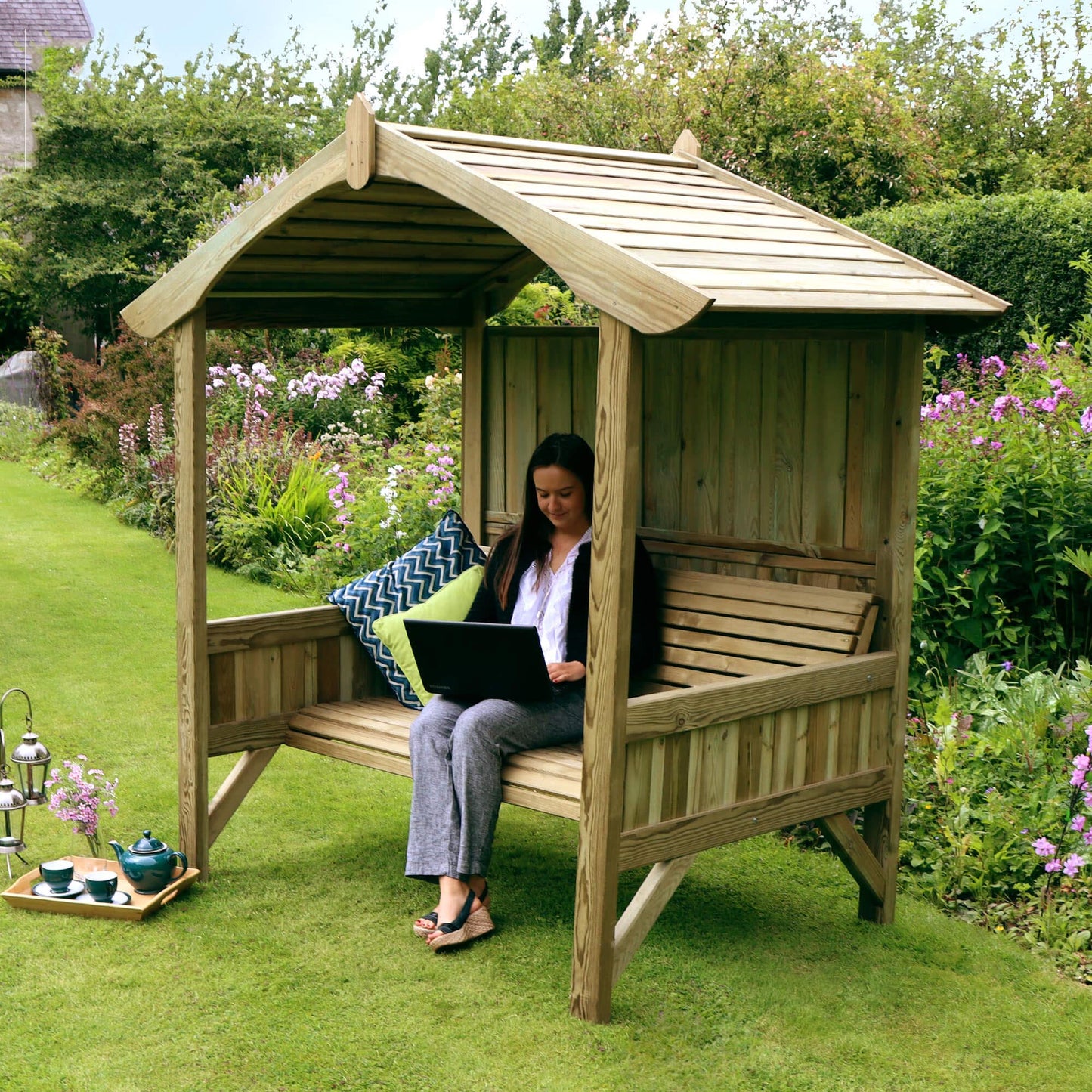 Pamplona Garden Large Arbour Seat Shelter
