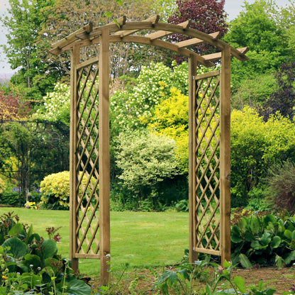 Cartagena Curved Top Garden Arch with Trellis