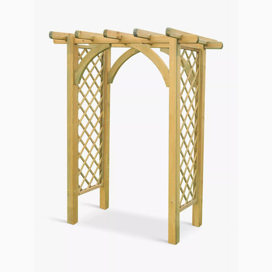 Vigo Flat Top Garden Arch with Trellis