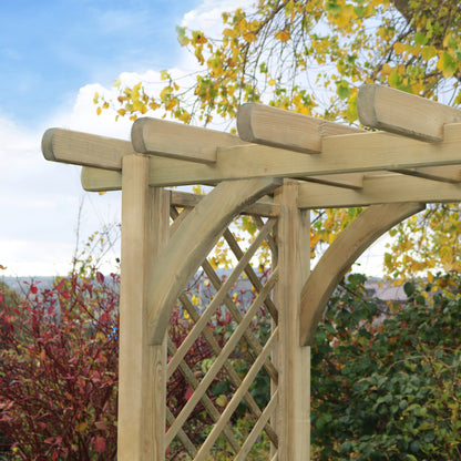Vigo Flat Top Garden Arch with Trellis