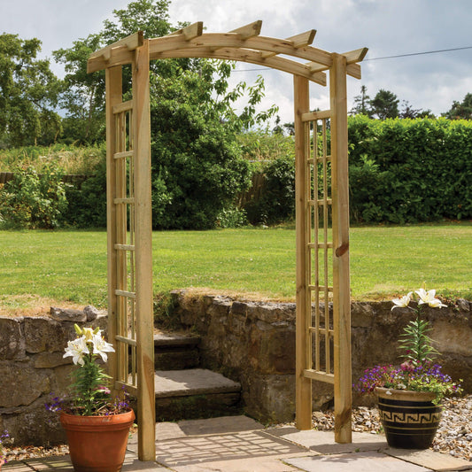 Reus Curved Top Garden Arch with Trellis