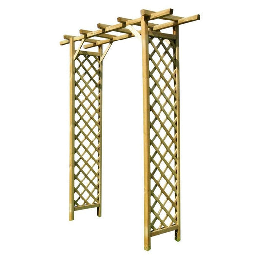 Coruna Flat Top Garden Arch with Trellis