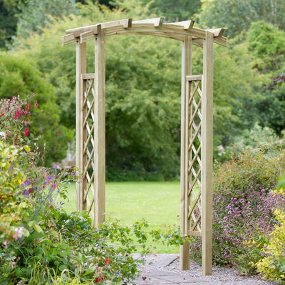 Guadalajara Curved Top Garden Arch with Trellis
