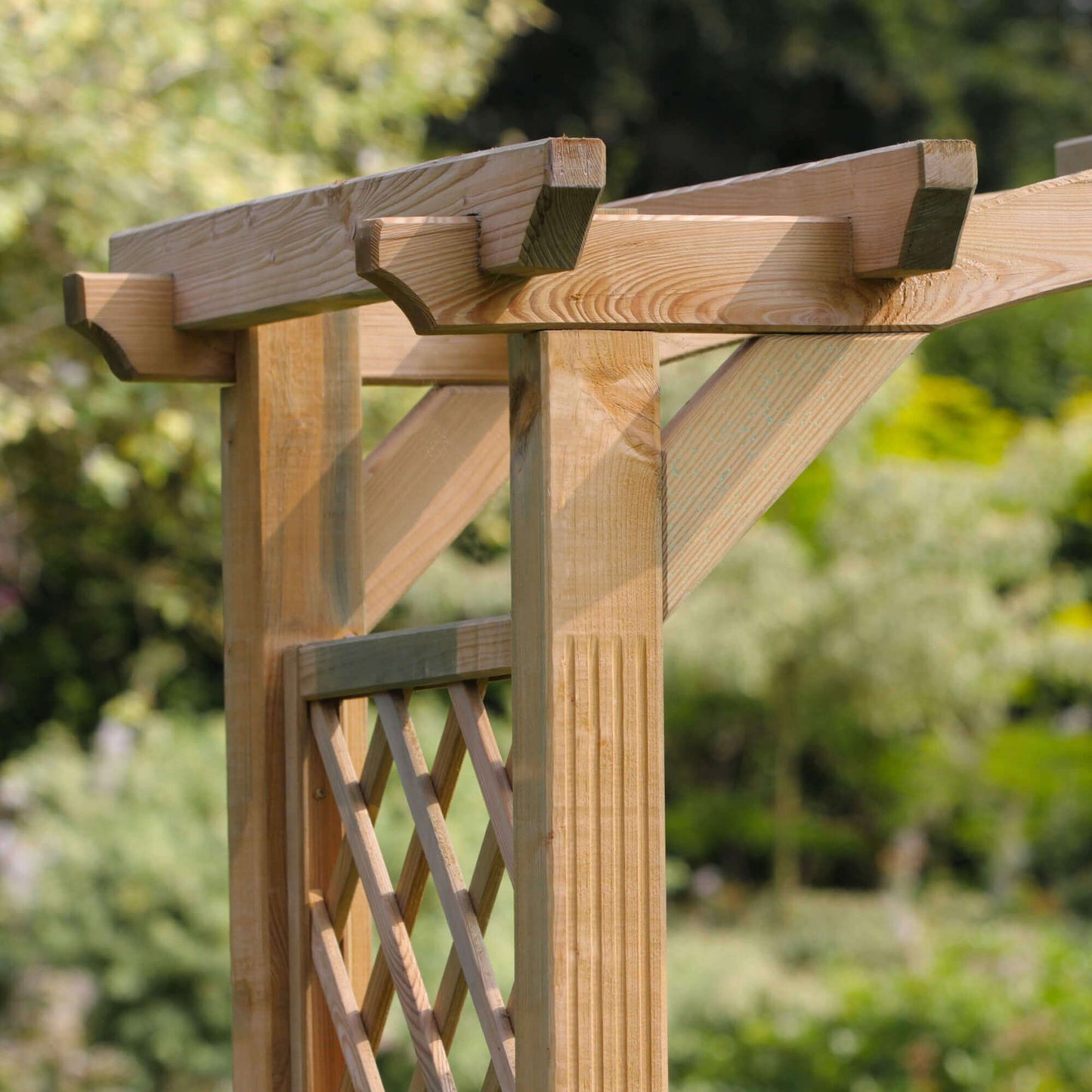 Pontevedra Wave Top Garden Arch with Trellis