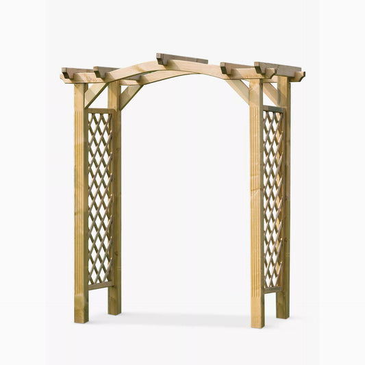 Pontevedra Wave Top Garden Arch with Trellis