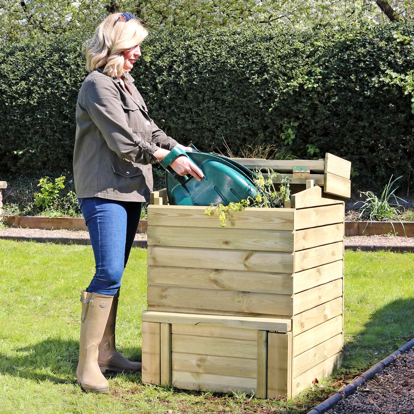 Wooden Beehive Compost Bin