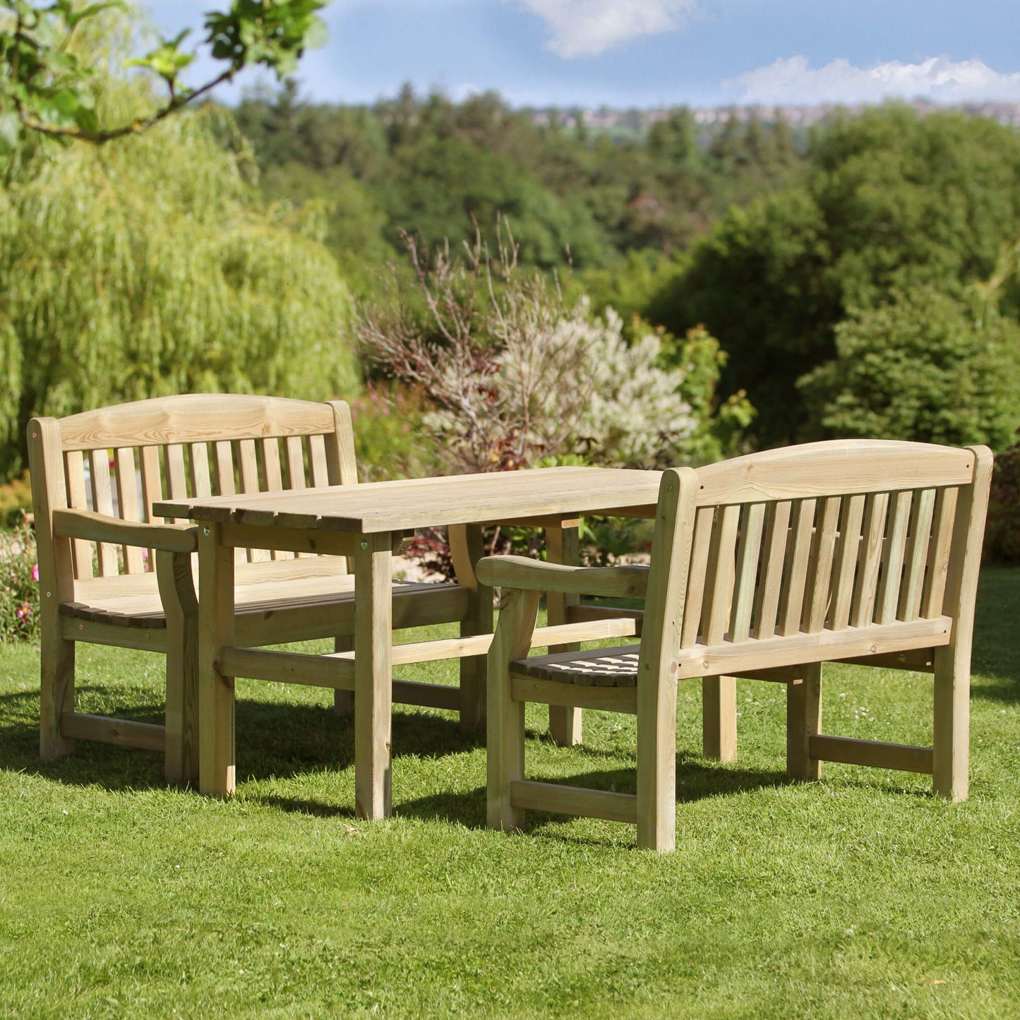 Elda Heavy Duty 4 Seat Wooden Dining Set