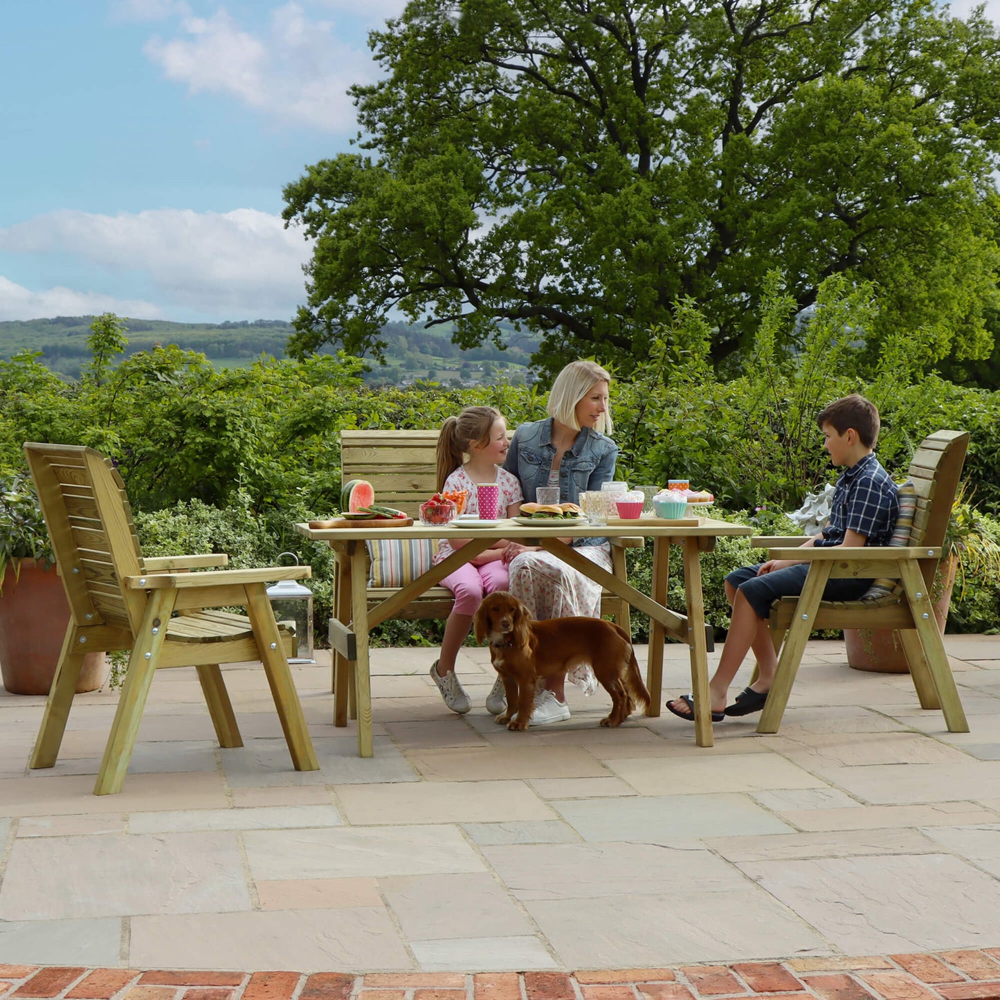 Malaga 4 Seat Garden Wooden Dining Set