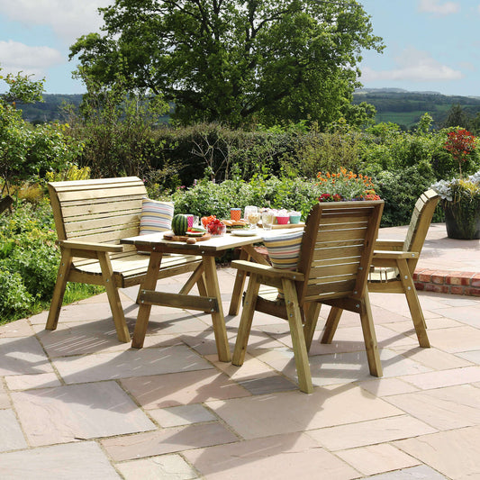 Malaga 4 Seat Garden Wooden Dining Set