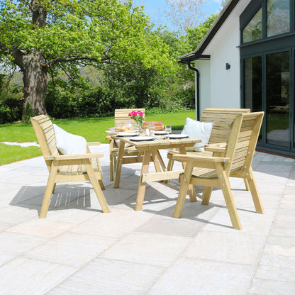 Malaga 6 Seat Garden Wooden Dining Set