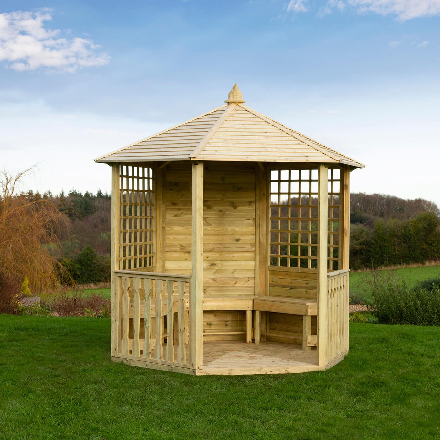 Hexagonal Garden Wooden Gazebo Shelter