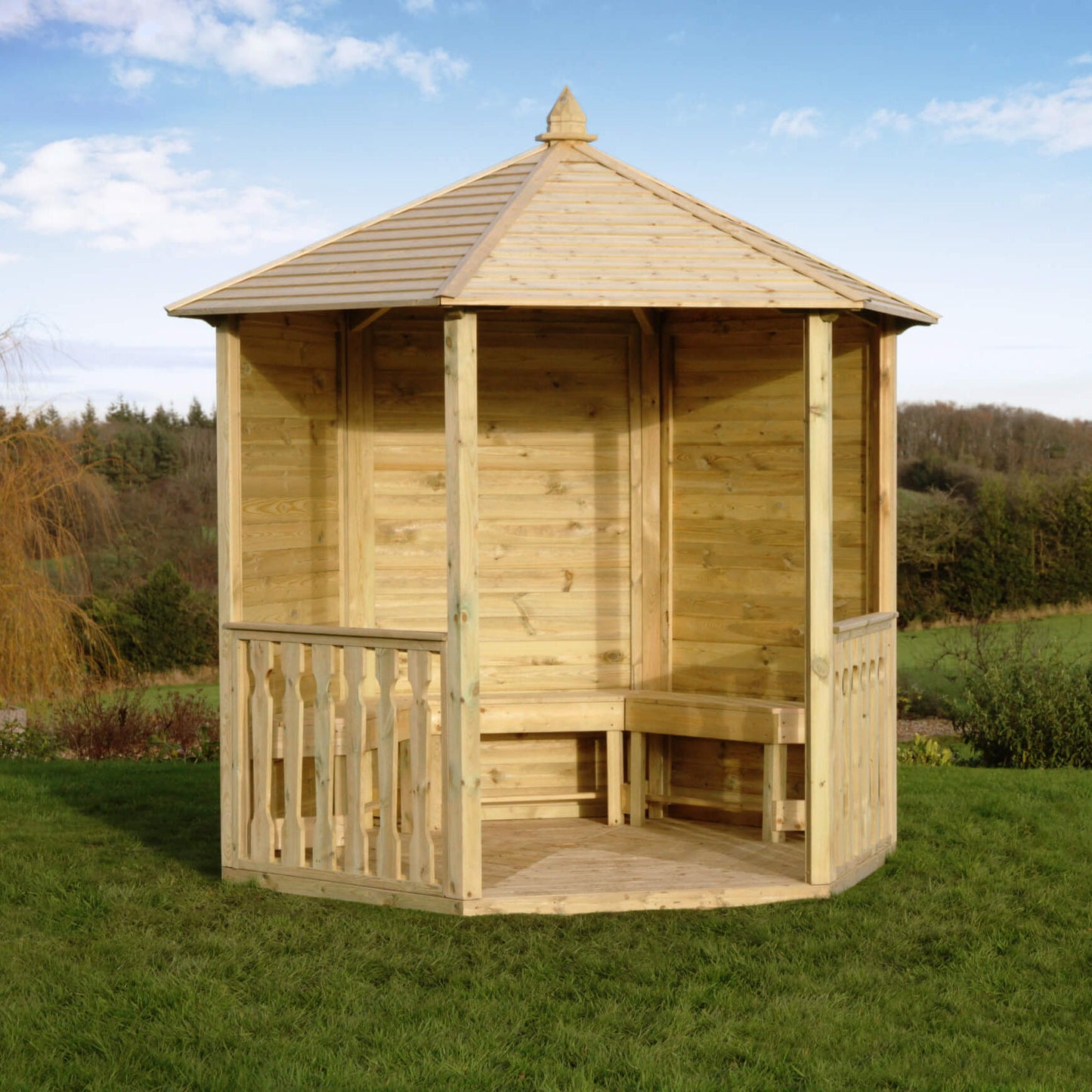 Hexagonal Garden Wooden Gazebo Shelter