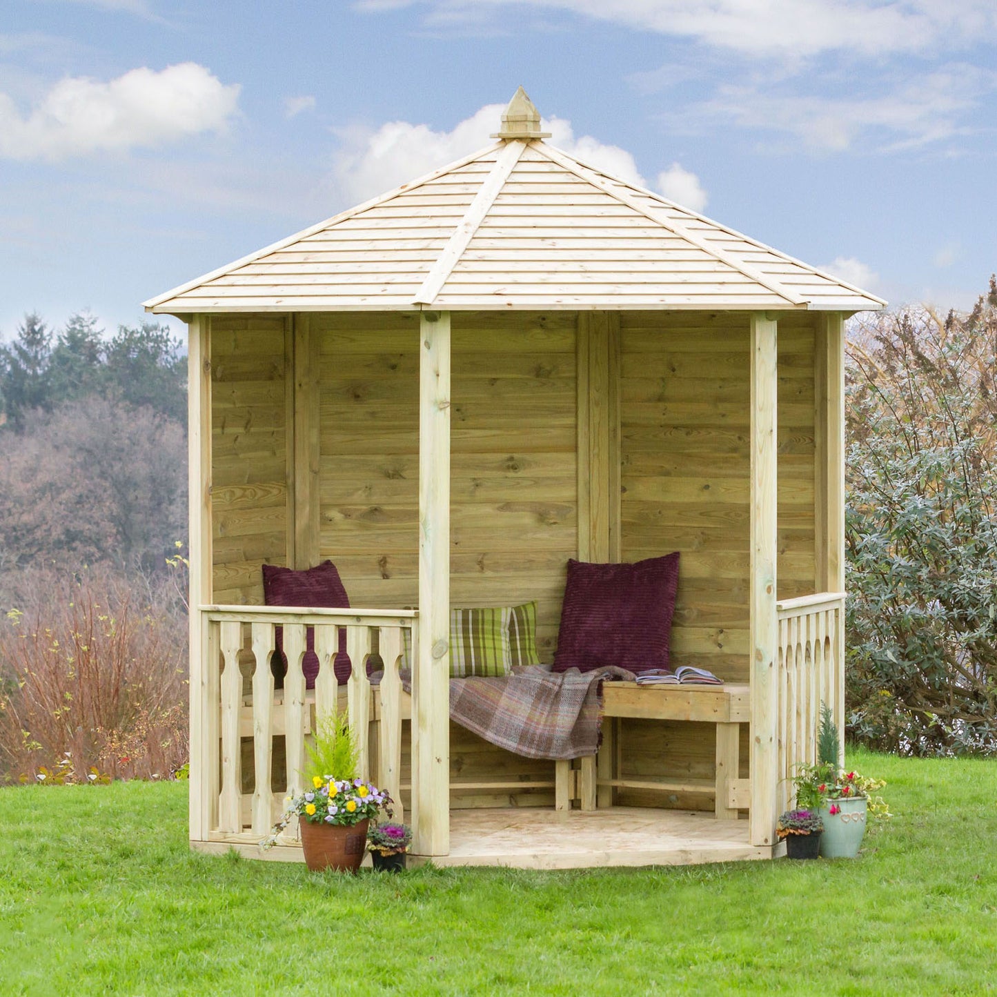 Hexagonal Garden Wooden Gazebo Shelter