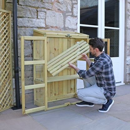 Wooden Compact Lean to Wall Garden Greenhouse