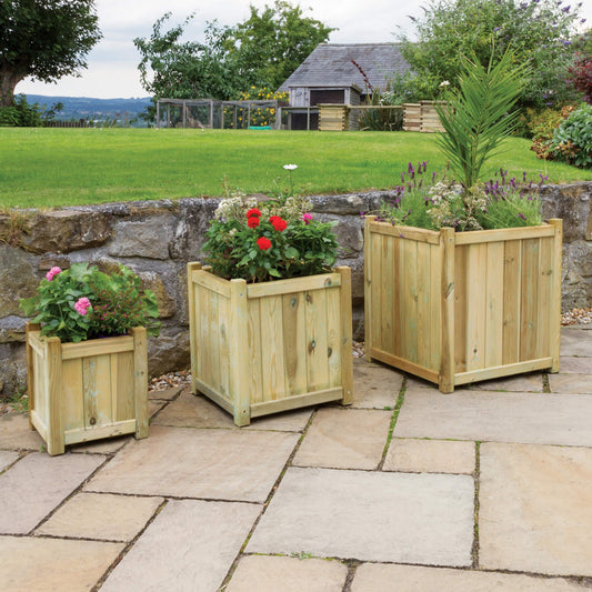 Valladolid Set of 3 Wooden Garden Planters