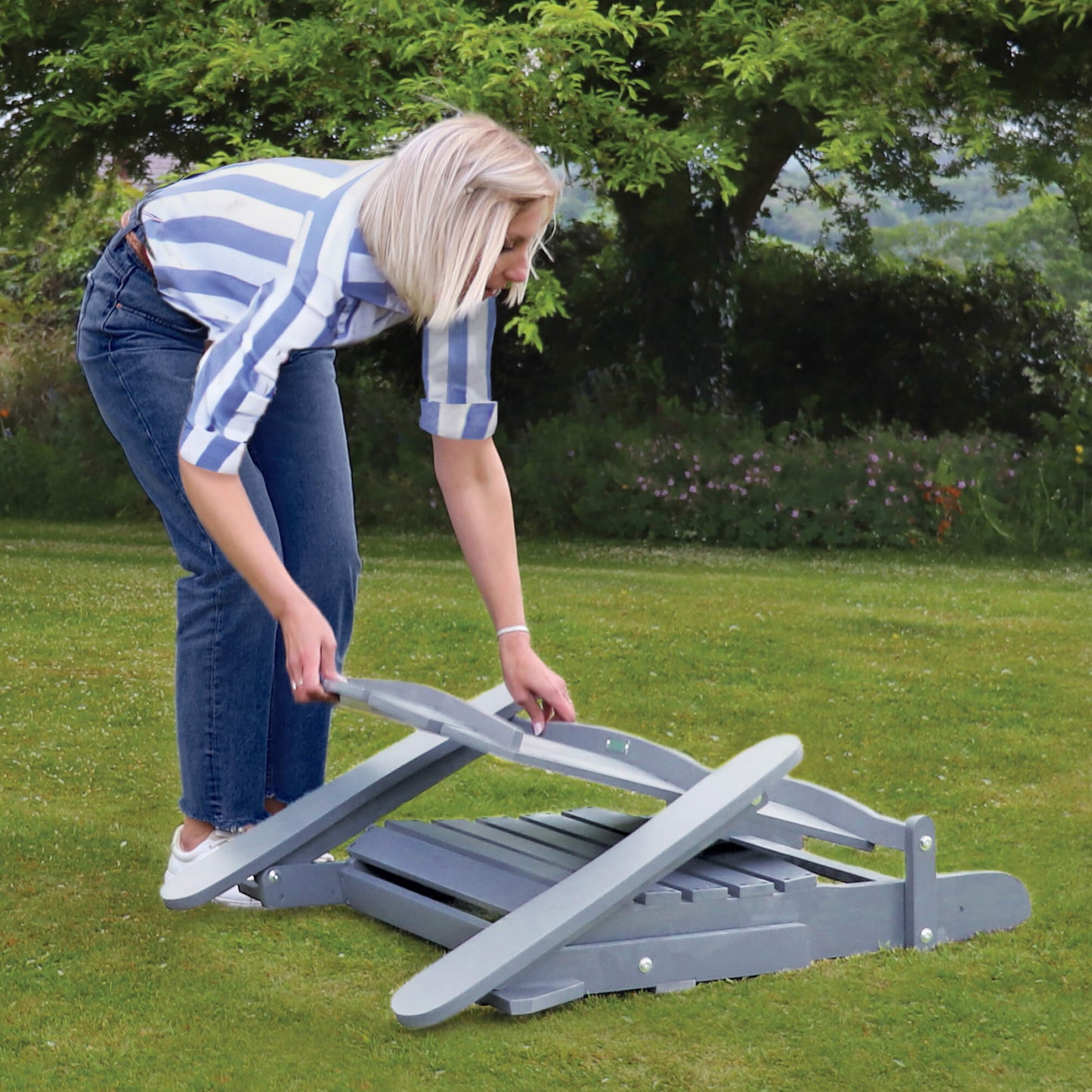 Murcia Adirondack Style Garden Folding in Light Grey